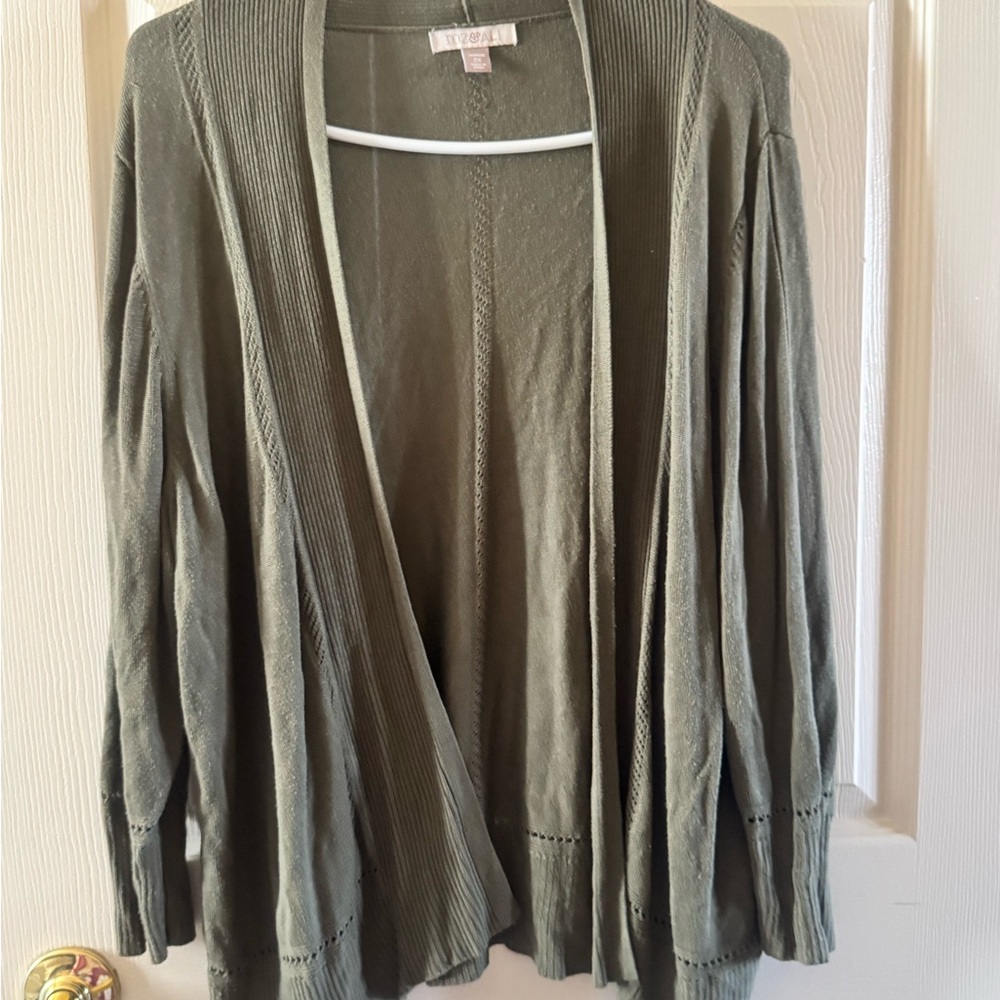 Olive Green Women's Cardigan - Picture 1 of 9
